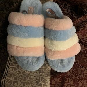 UGG Multicolor Fluffy Sandals
